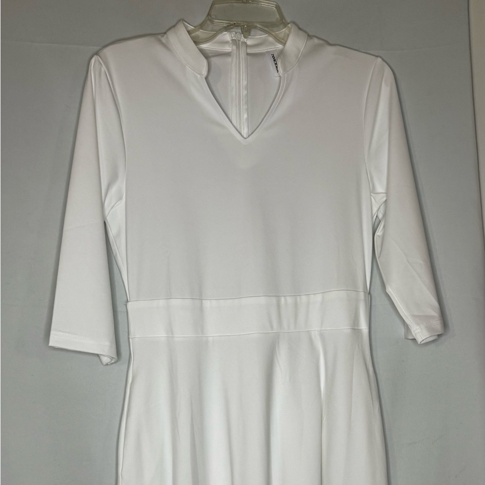 Causal White Midi Dress